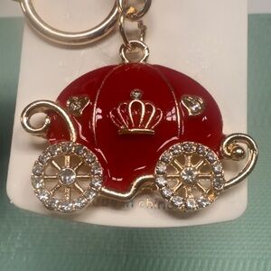Red and Gold Carriage Keychain. NWT